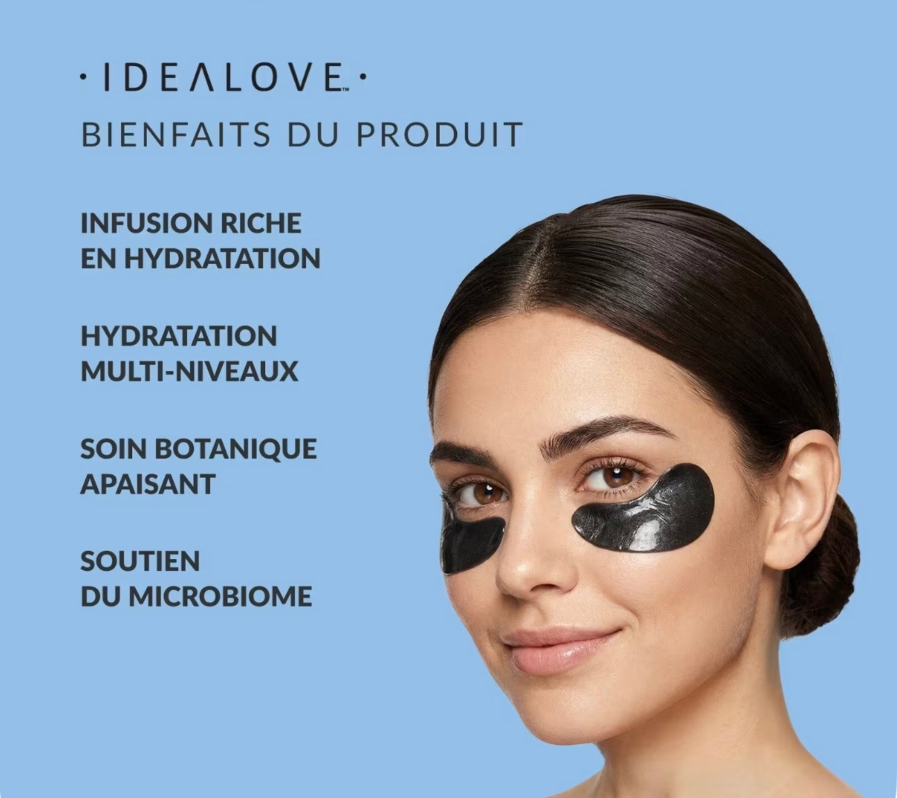 Idealove Patchs pour les yeux Eye admire à l'hydrogel et à la perle noire, 60 patchs